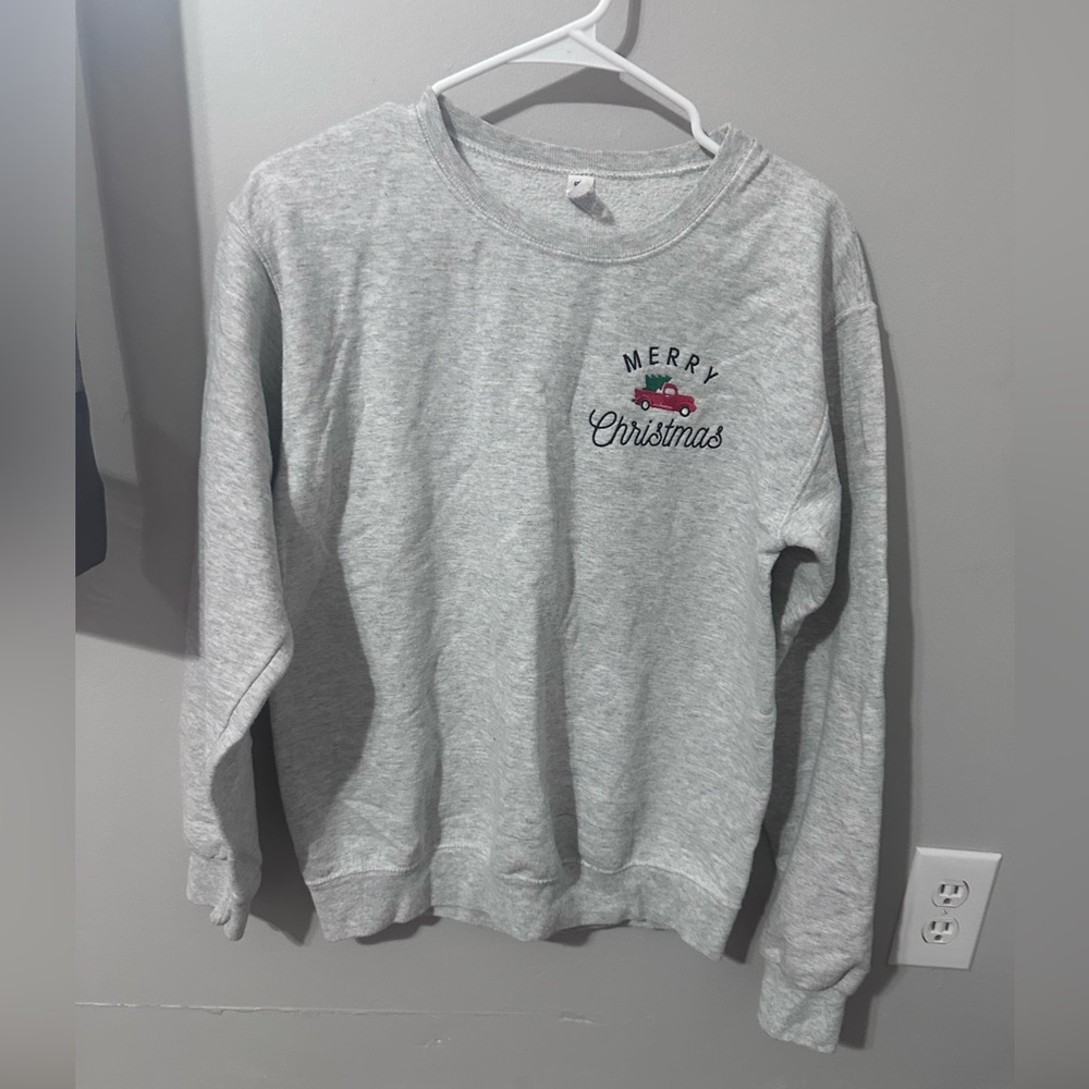 Gray Merry Christmas Sweatshirt